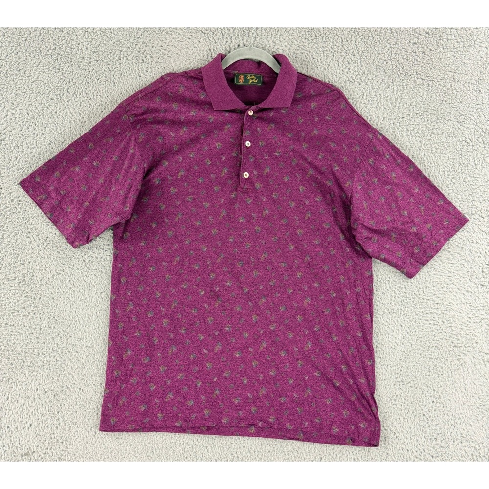 Bobby Jones Polo Mens Medium Purple Mercerized Egyptian Cotton Made in Italy